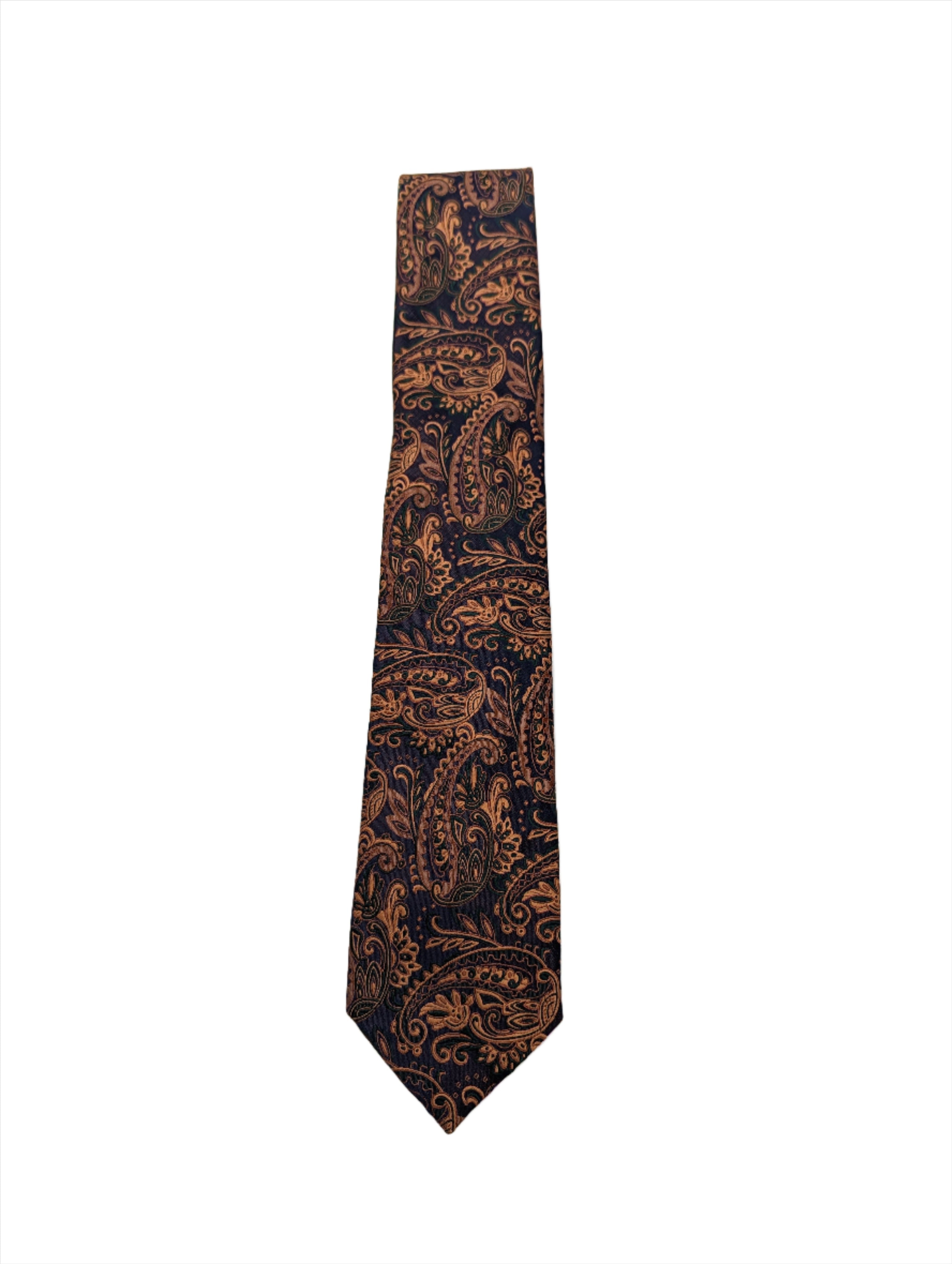 Zazzi Men's Paisley Tie - Rust Rust front view