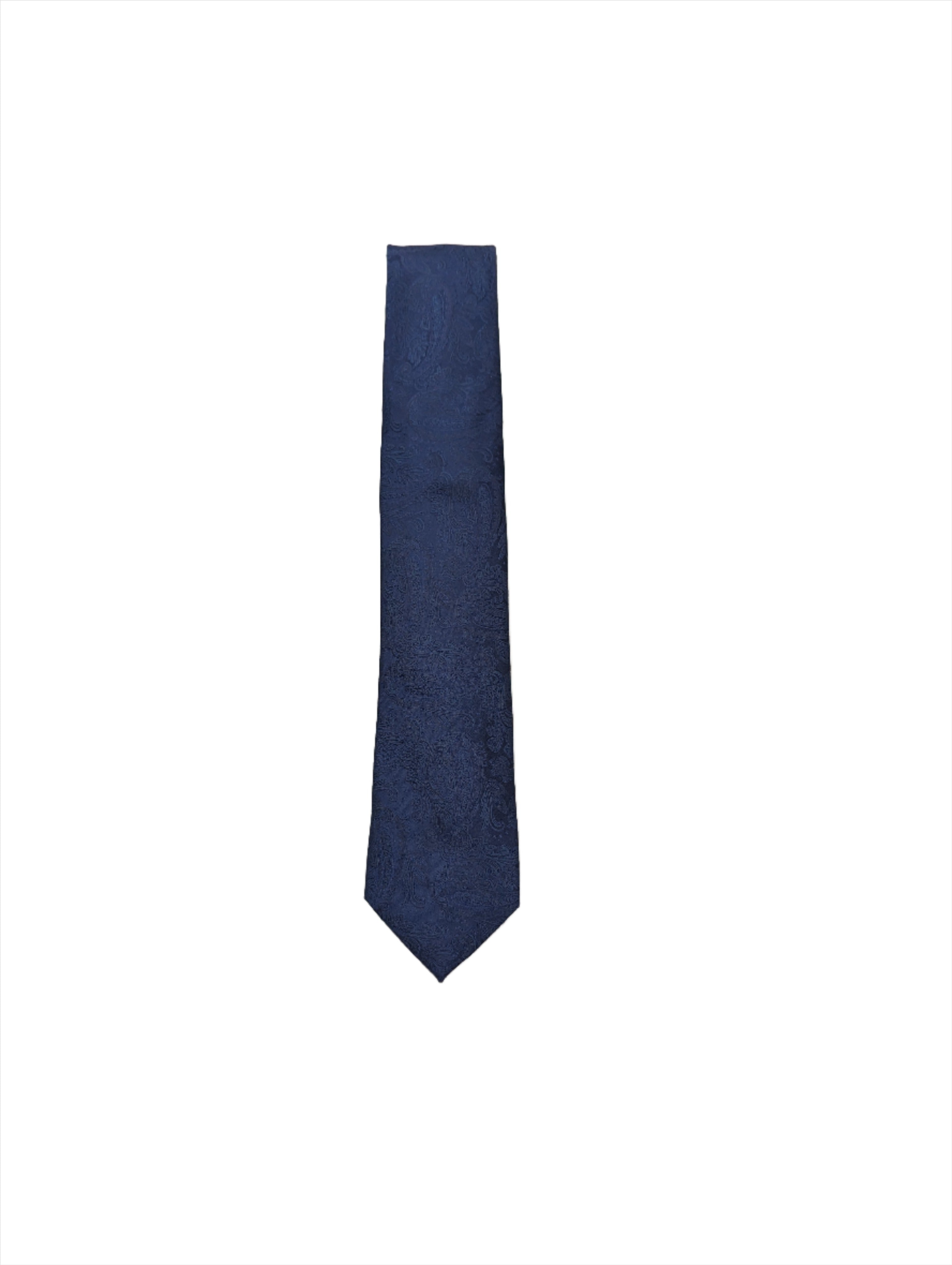 Zazzi men's navy paisley tie front view