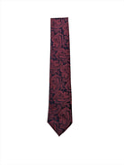 Zazzi Men's Paisley Tie - Burgundy Burgundy front view