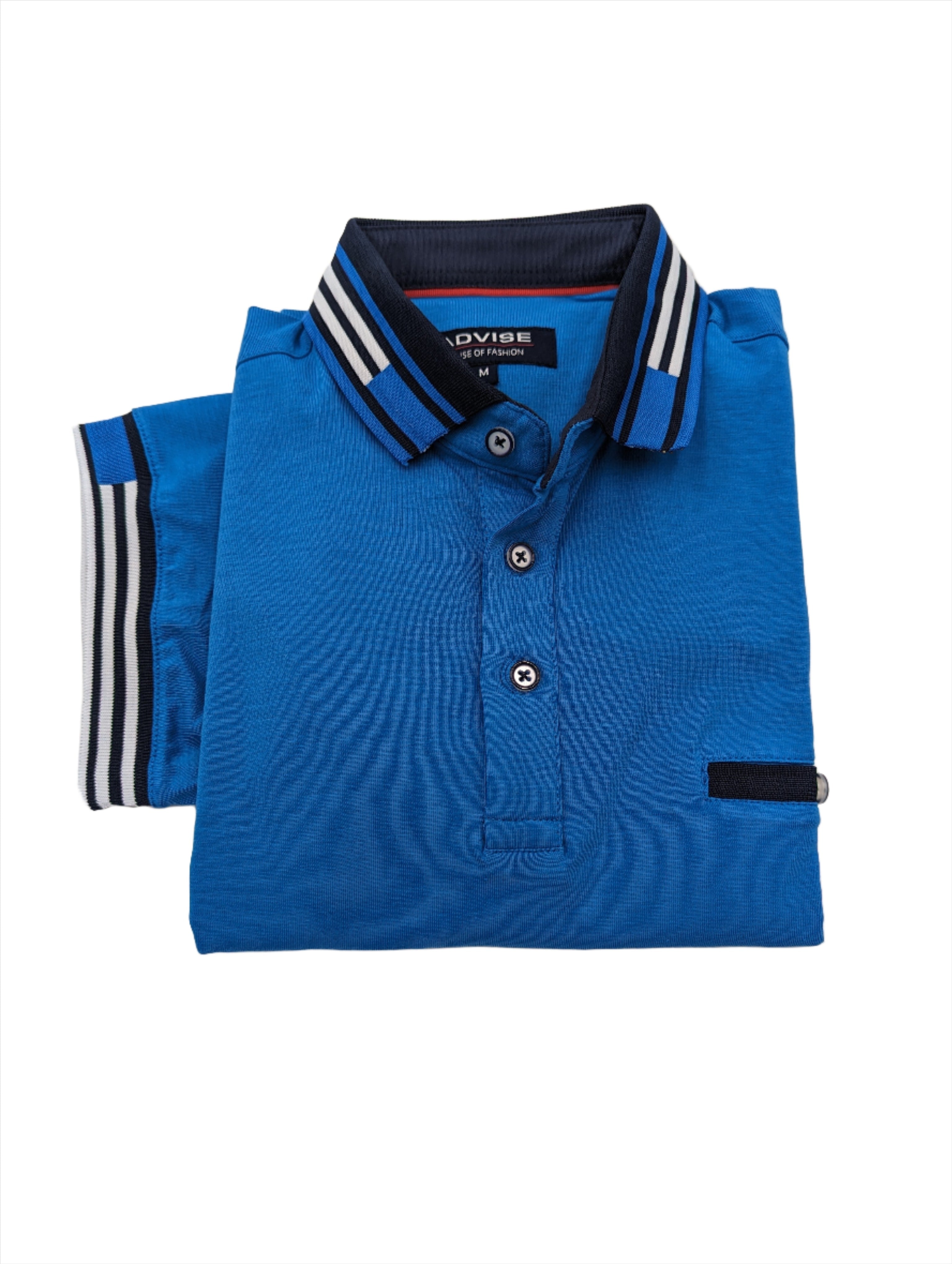 Advise Polo Shirt - Cobalt-Sleeve detail