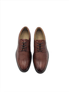 Leather Linkers Leather Lace Shoe With White Gum Sole - Tan TAN back view