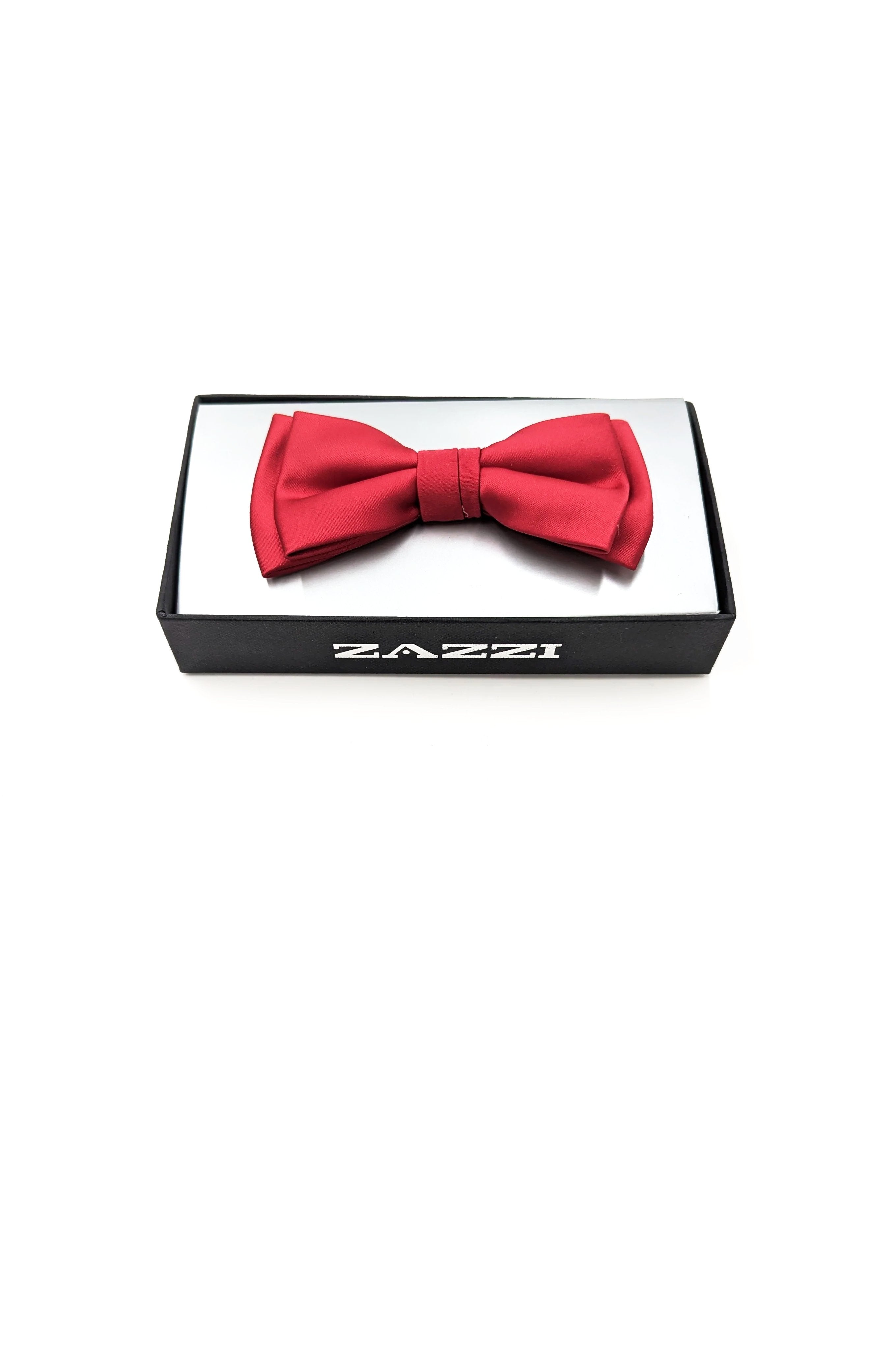 Red Mens Satin Bow and Pocket Square Set