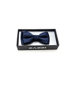 Navy Mens Satin Bow and Pocket Square Set