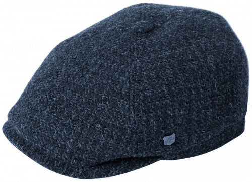 FAILSWORTH Hudson Harris Navy Blue Tweed Cap Navy/Blue front view