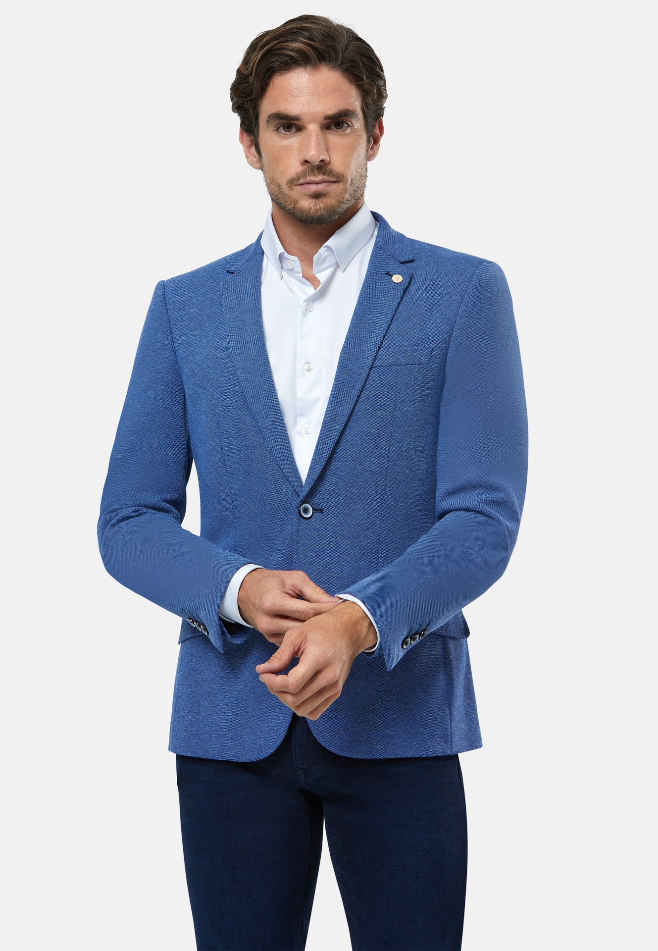 6TH SENSE Peaky Allure Blue Mens Blazer Allure front view