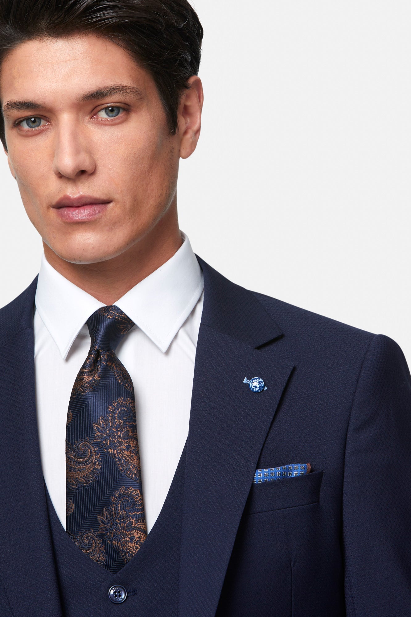 BENETTI Peter Ink Tapered Waistcoat Ink detail view