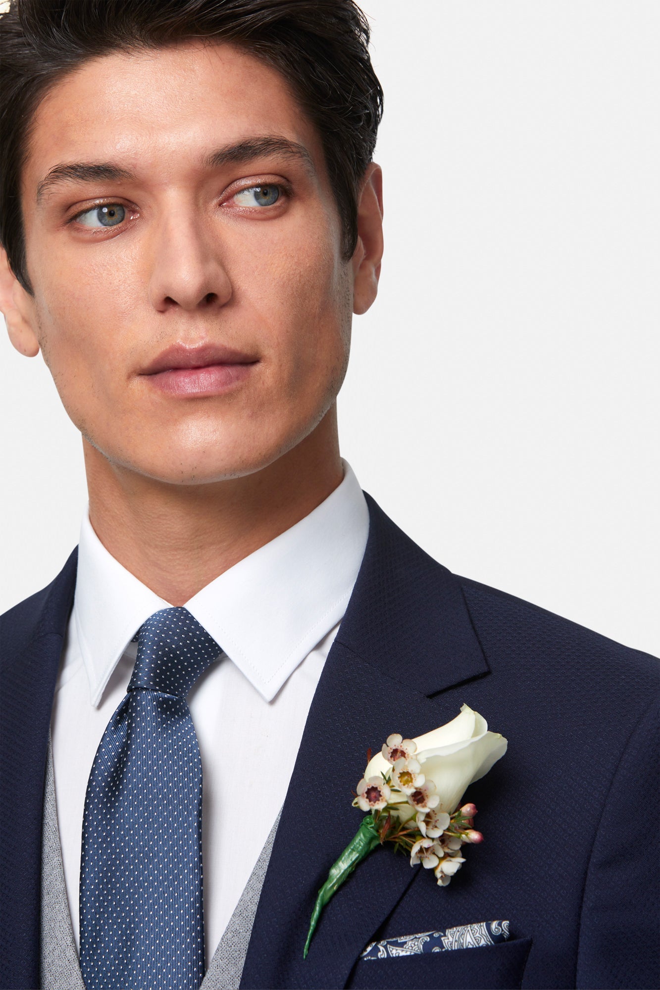 BENETTI Gavin Tapered Grey Waistcoat Grey side view