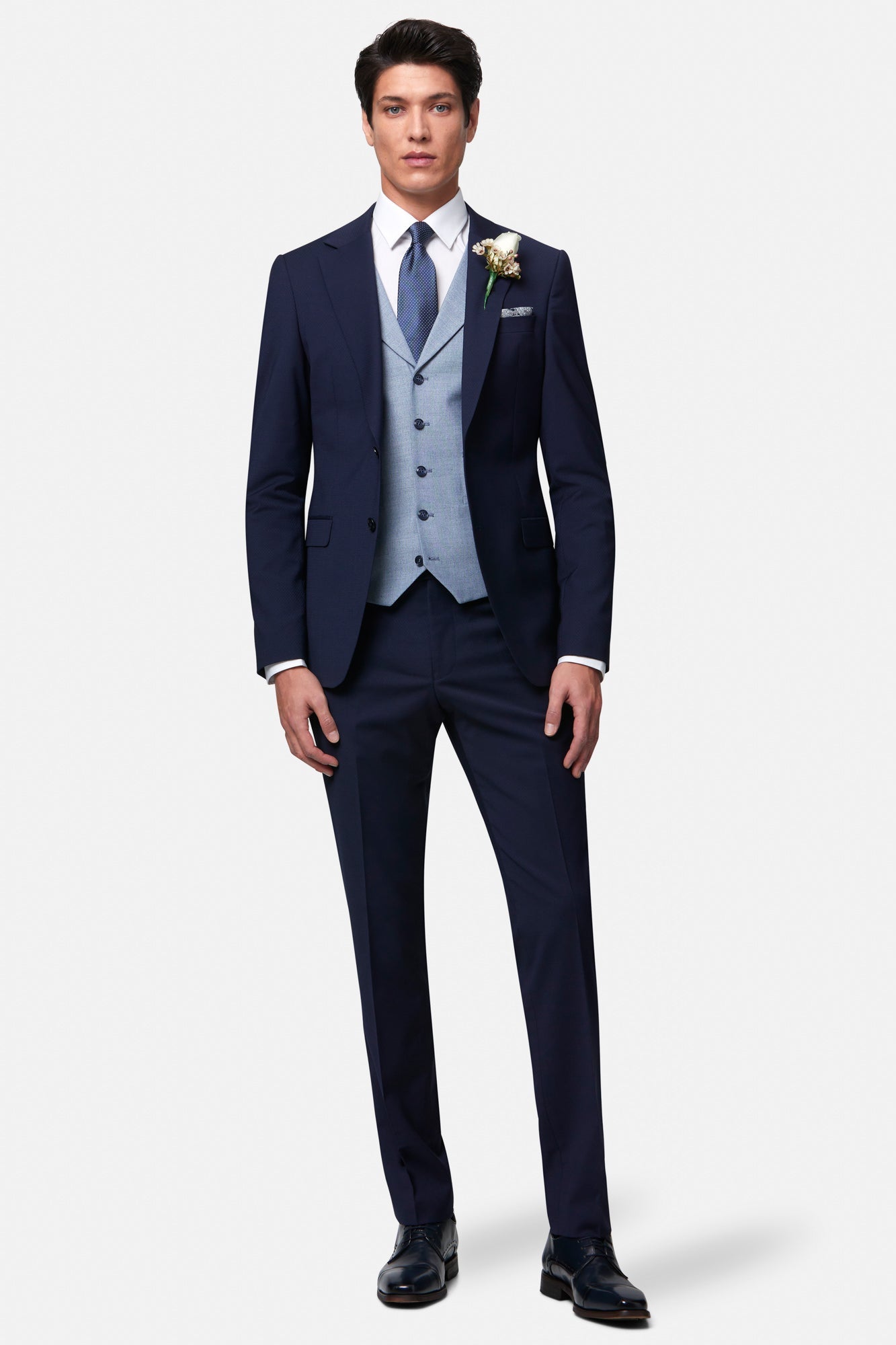 TRAVIS BENETTI Napoli Smoke Waistcoat SMOKE back view