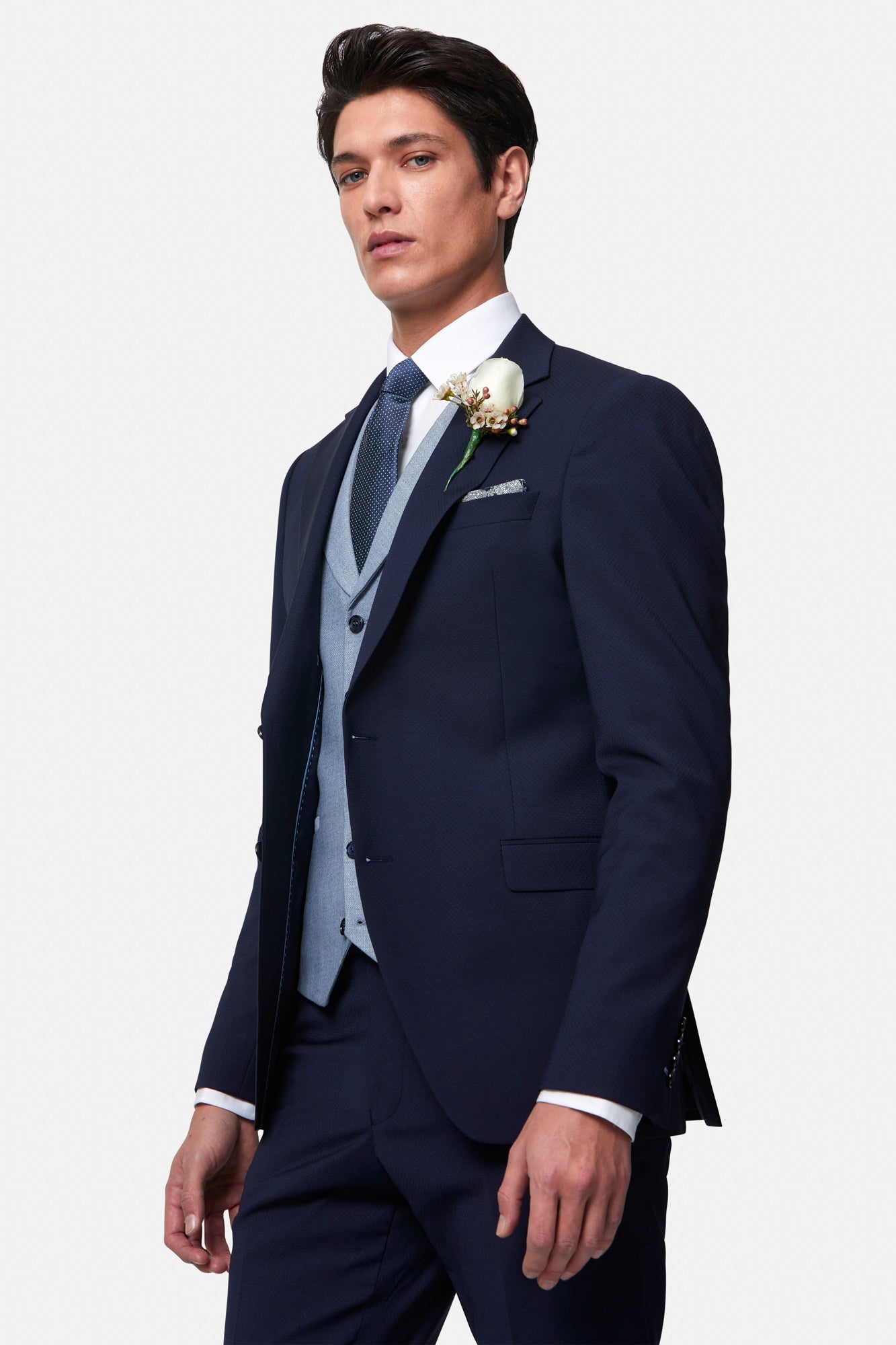 TRAVIS BENETTI Napoli Smoke Waistcoat SMOKE detail view