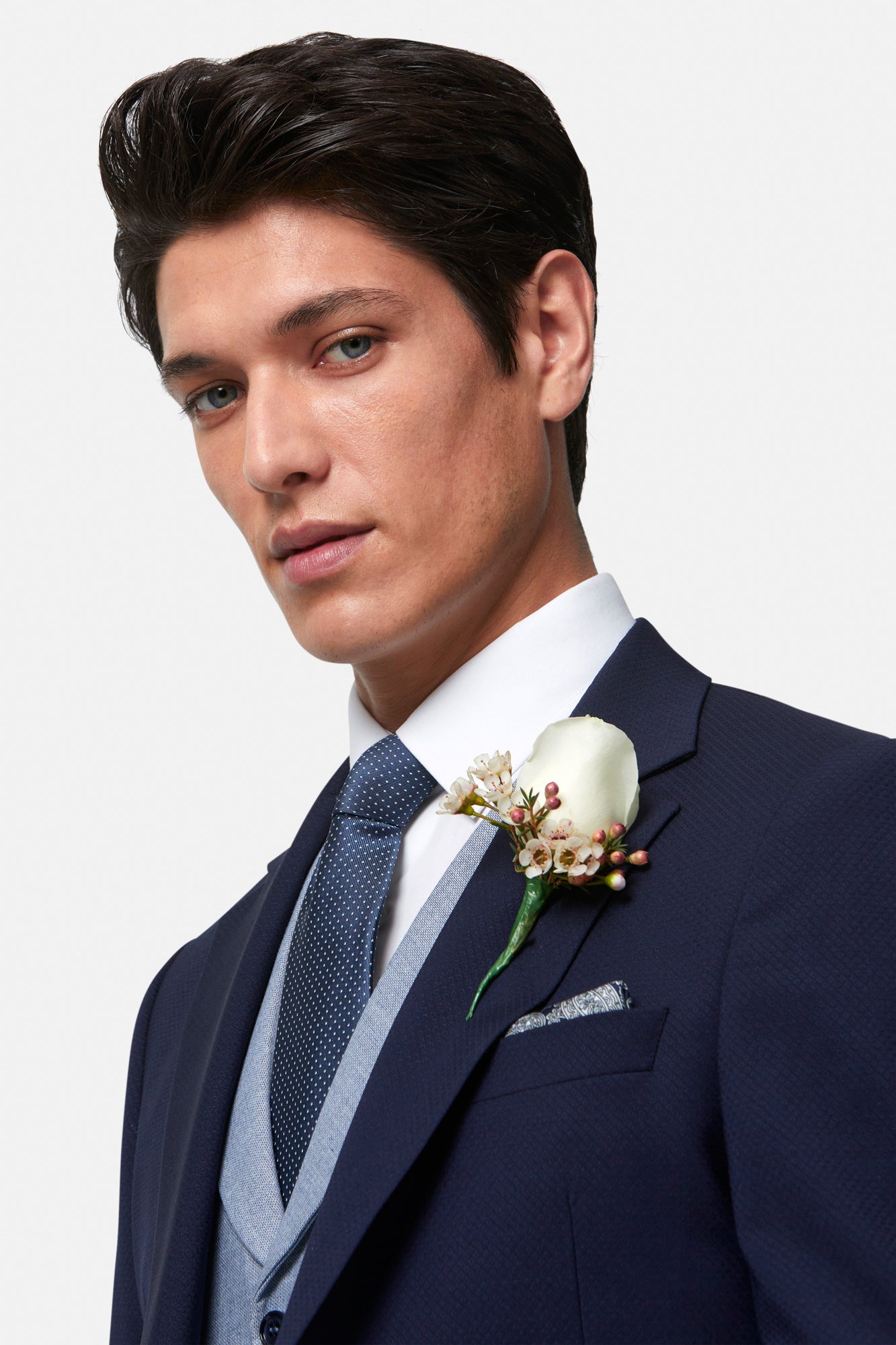 TRAVIS BENETTI Napoli Smoke Waistcoat SMOKE model front view