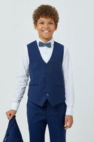 Benetti Boyswear Peter Petrol Boys Waistcoat Petrol front view