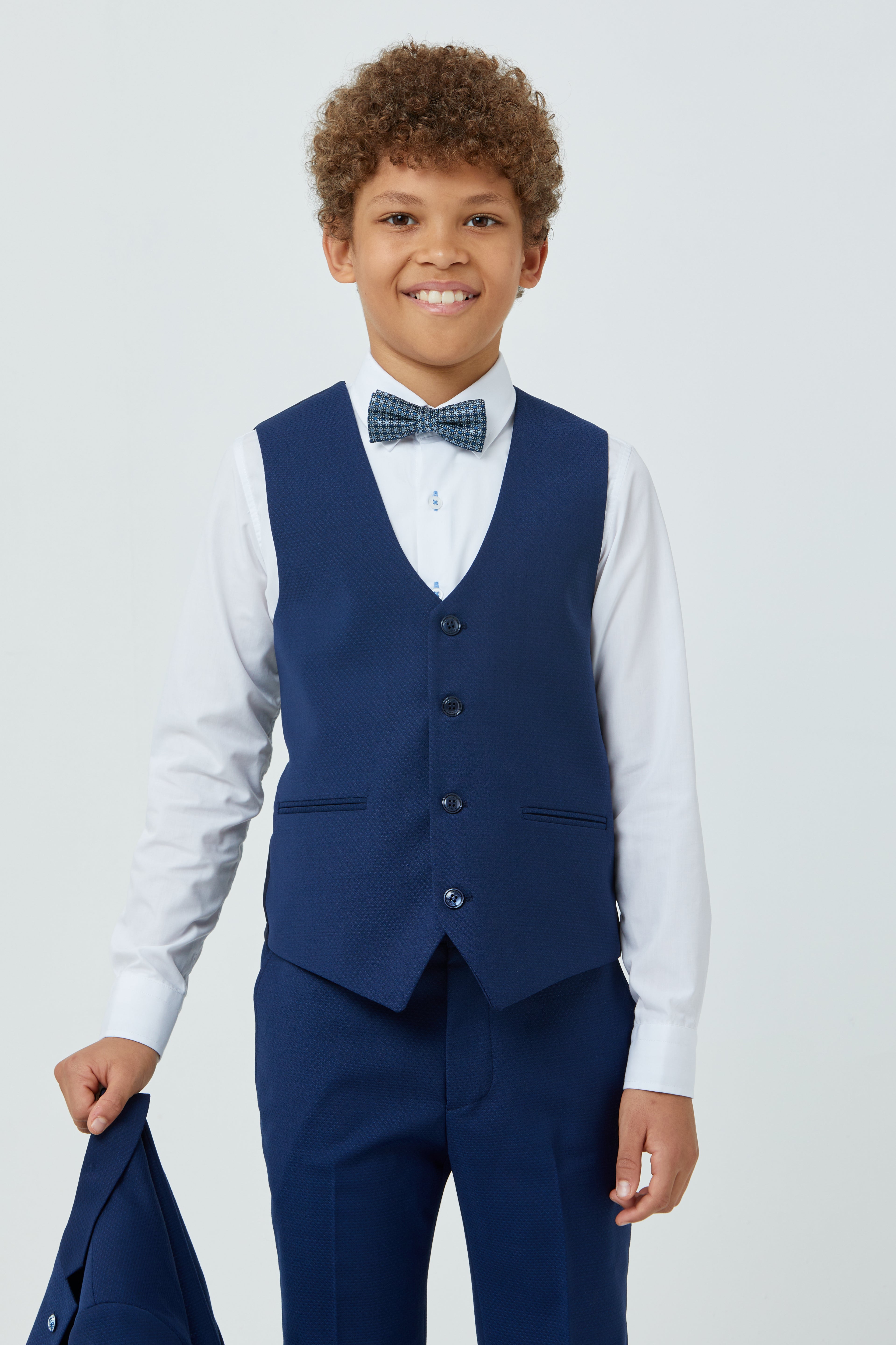 Benetti Boyswear Peter Petrol Boys Waistcoat Petrol front view