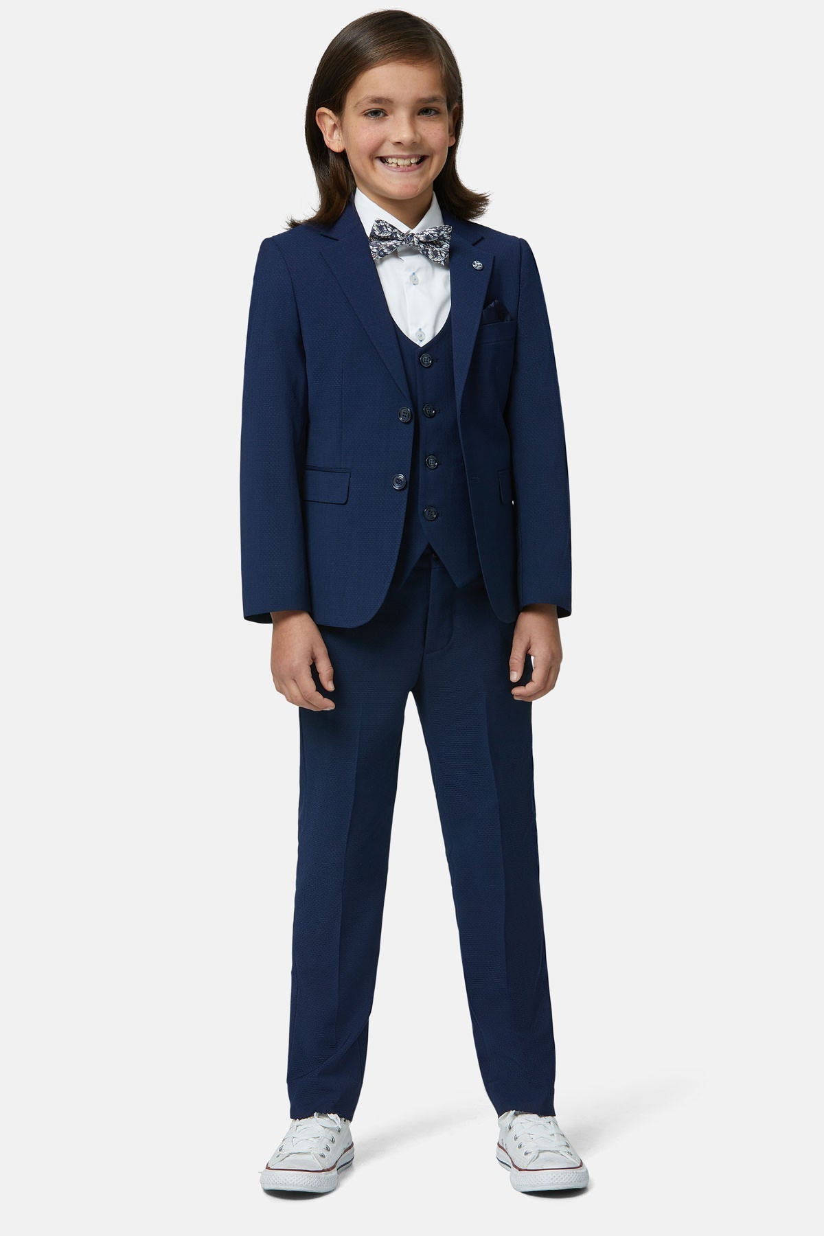 Benetti Boyswear Peter Petrol Boys Trousers Petrol model front view