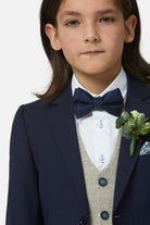 Benetti Boyswear Boys Philip Stone Waistcoat Stone model front view