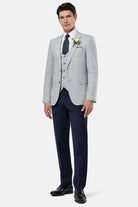 BENETTI Philip Tapered Silver Waistcoat Silver back view