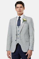 BENETTI Philip Tapered Silver Waistcoat Silver front view