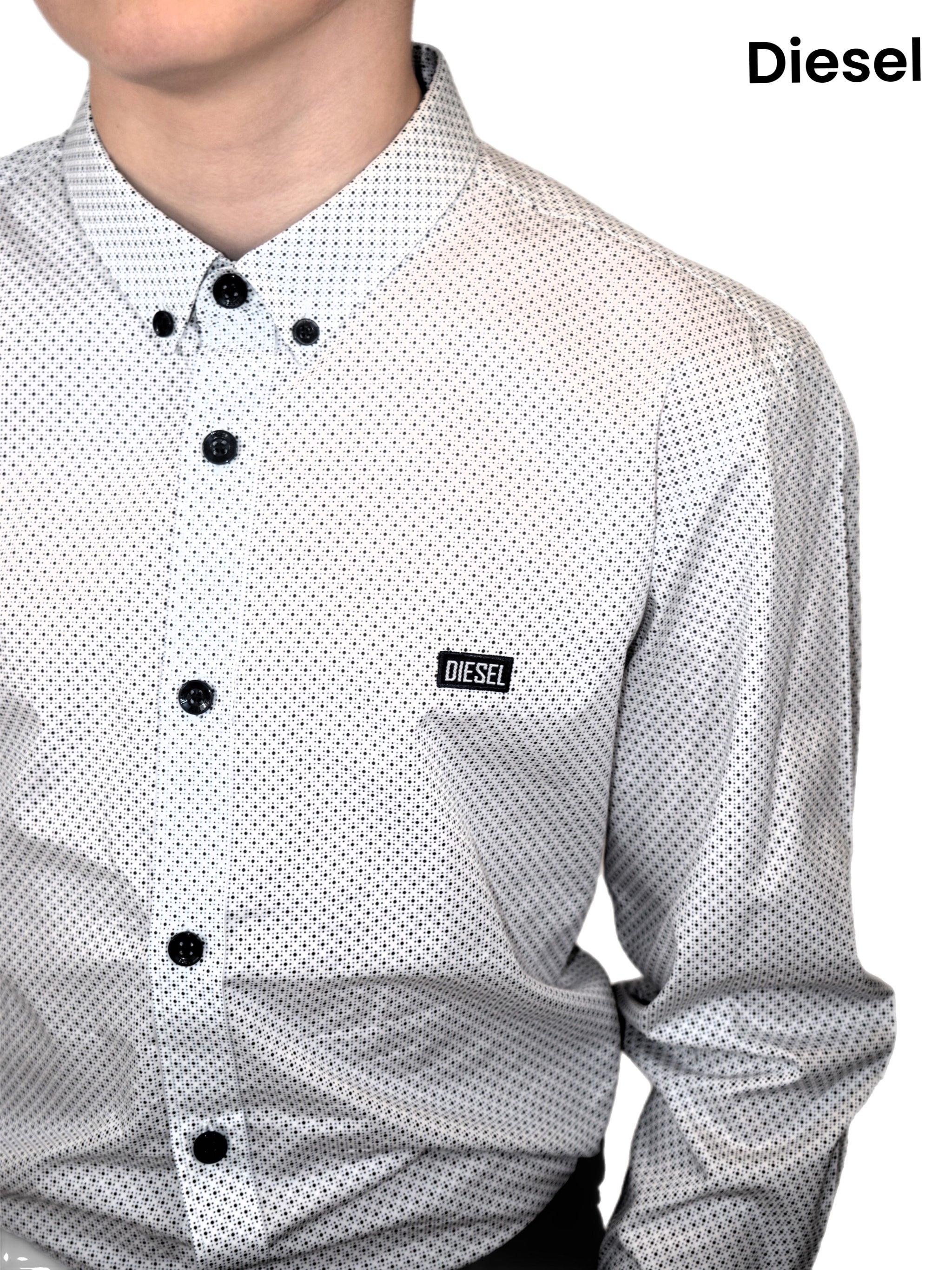 Gary Boys White Pattern Shirt-Detail view