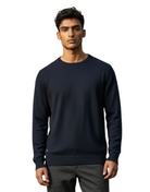 6TH SENSE Cash Marine Crew Jumper Marine front view