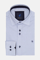 BENETTI Porsche Casual Pattern Long Sleeve Shirt Stone model front view
