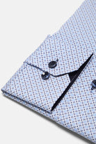 BENETTI Porsche Casual Pattern Long Sleeve Shirt Stone flat front view