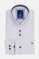 BENETTI Porsche Casual Pattern Long Sleeve Shirt Stone front view