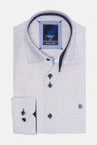 BENETTI Porsche Casual Pattern Long Sleeve Shirt Stone detail view