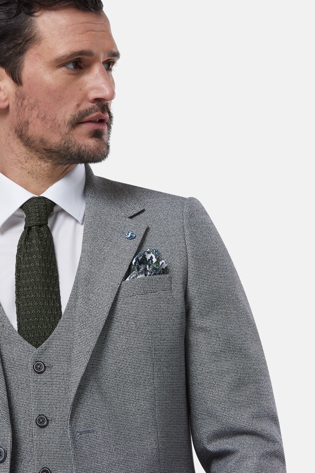 BENETTI Prague 3 Piece Silver Suit SILVER detail view