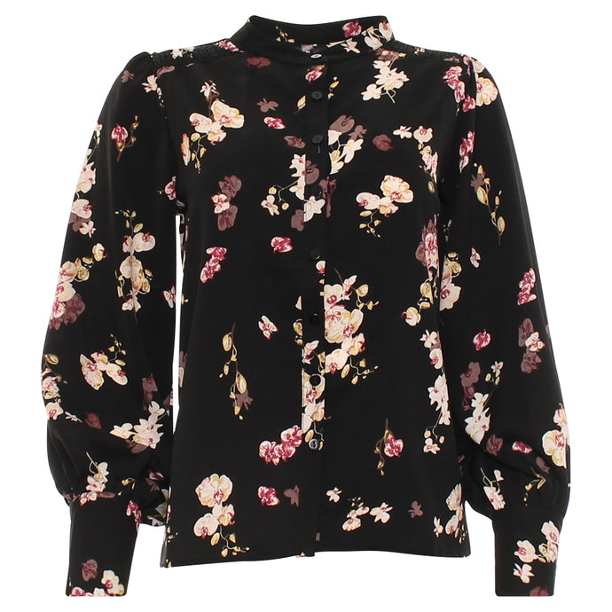 Ladies Quita Black Top-Ghost Front View