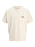 JACK JONES ORIGINALS Norrebro Typo T-Shirt-Antique White Antique White flat front view