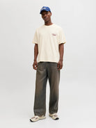 JACK JONES ORIGINALS Norrebro Typo T-Shirt-Antique White Antique White model front view