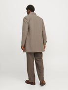 JACK & JONES Melton Wool Blend Coat - Greige Greige detail view