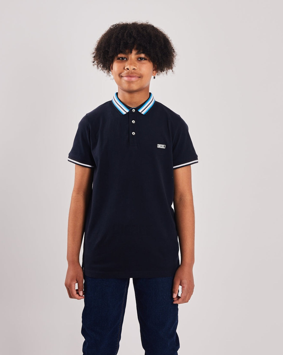 Boy's Quill Navy Polo-Front View