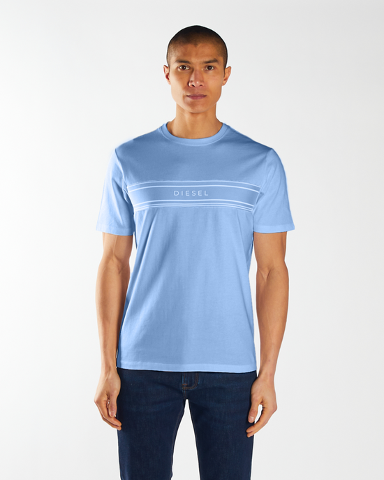 Men's Raul Tee - Cielo Blue-Model Front View