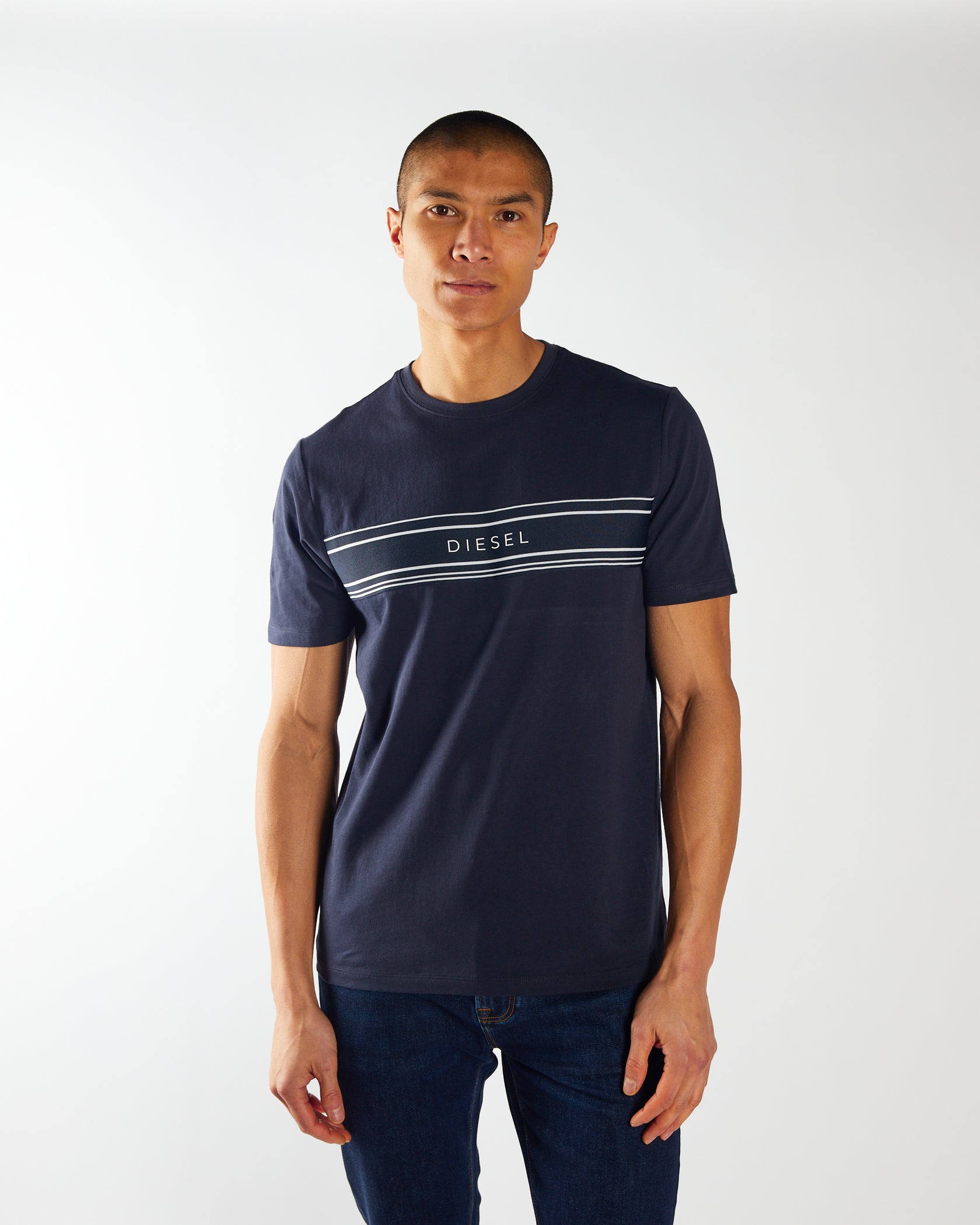 Men's Raul Tee - Salute Navy-Model Front View