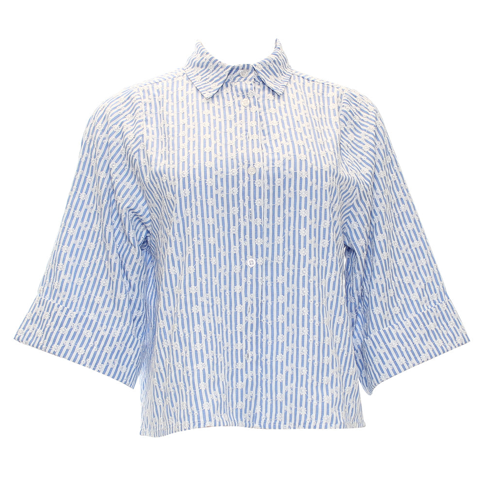 Ladies Raya Sky Shirt-Ghost Front View