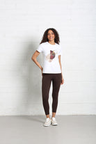 Ladies Relax & Renew Rosalie White Tee-Model Full Front View
