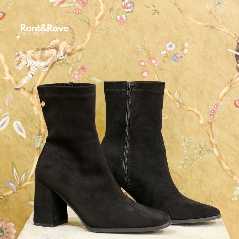 Rena Suede Black Sock Boot