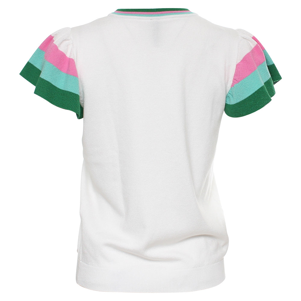 Ladies Renee White Knit Top-Back View