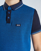 DIESEL KIDS Robinson Birdseye Blue/Navy Polo Blue/Navy back view