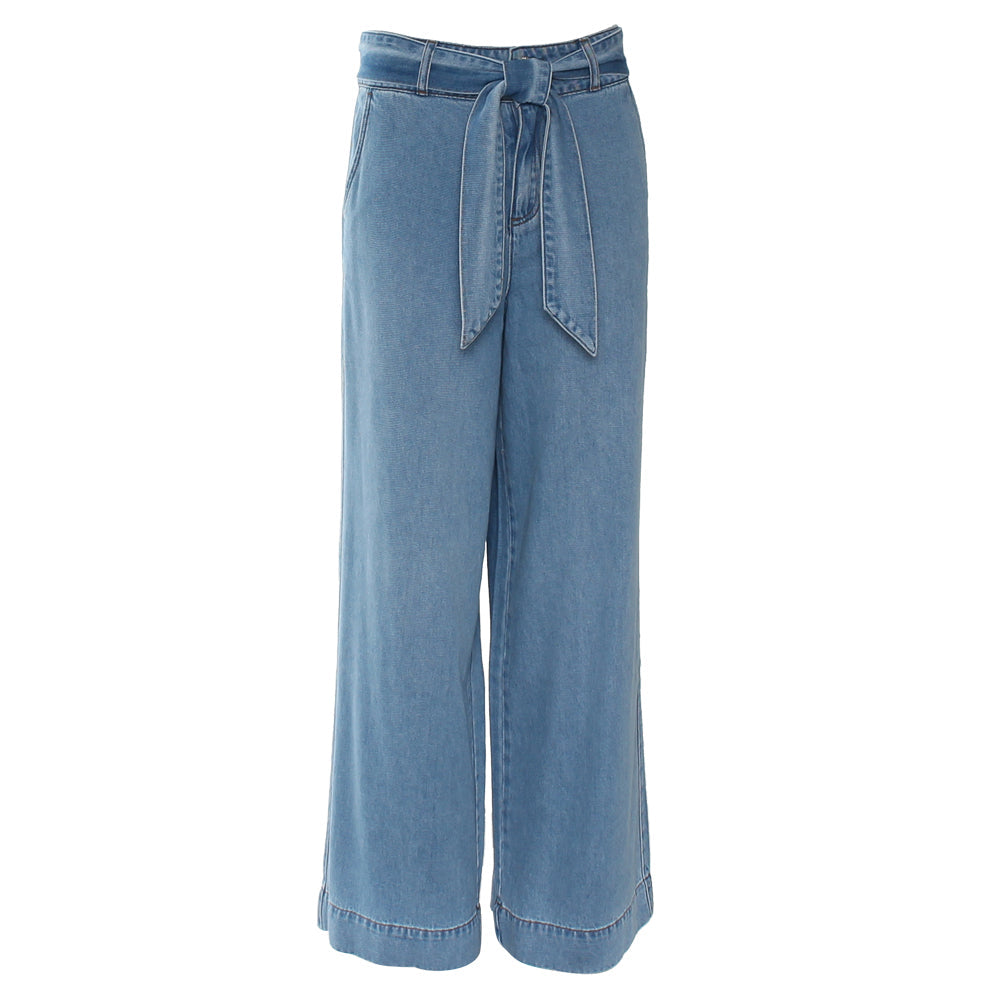RANT & RAVE LADIES Romelle Wide Leg Ice Blue Jean Ice Blue back view