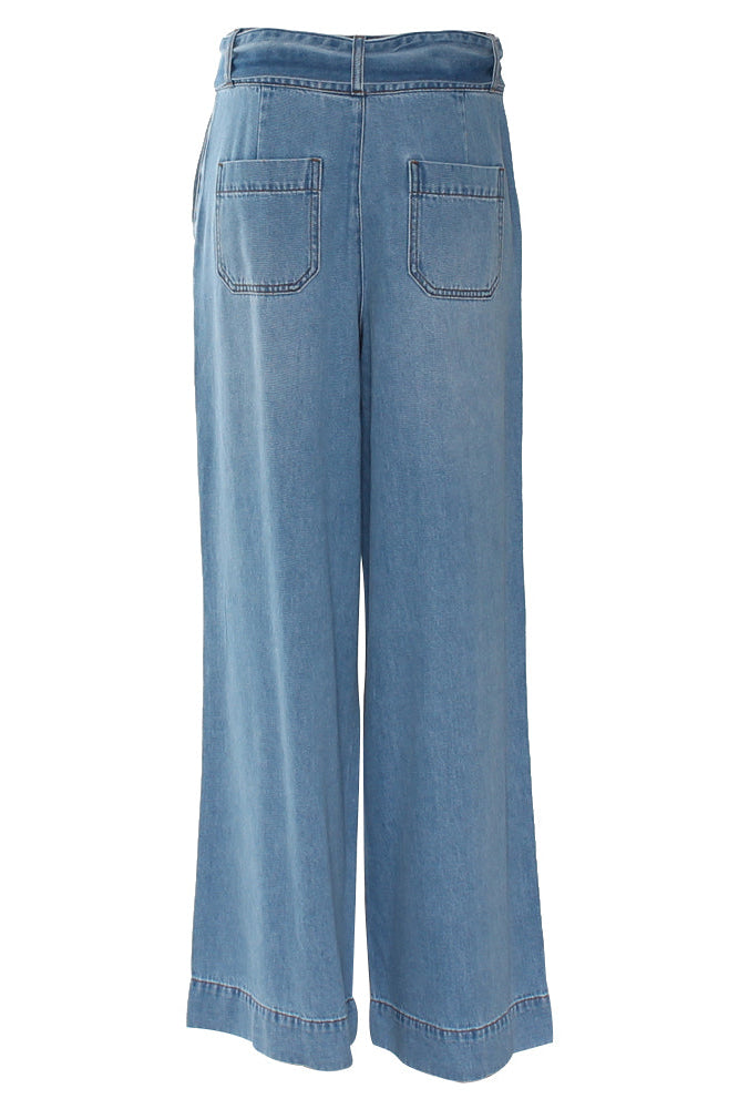 RANT & RAVE LADIES Romelle Wide Leg Ice Blue Jean Ice Blue side view