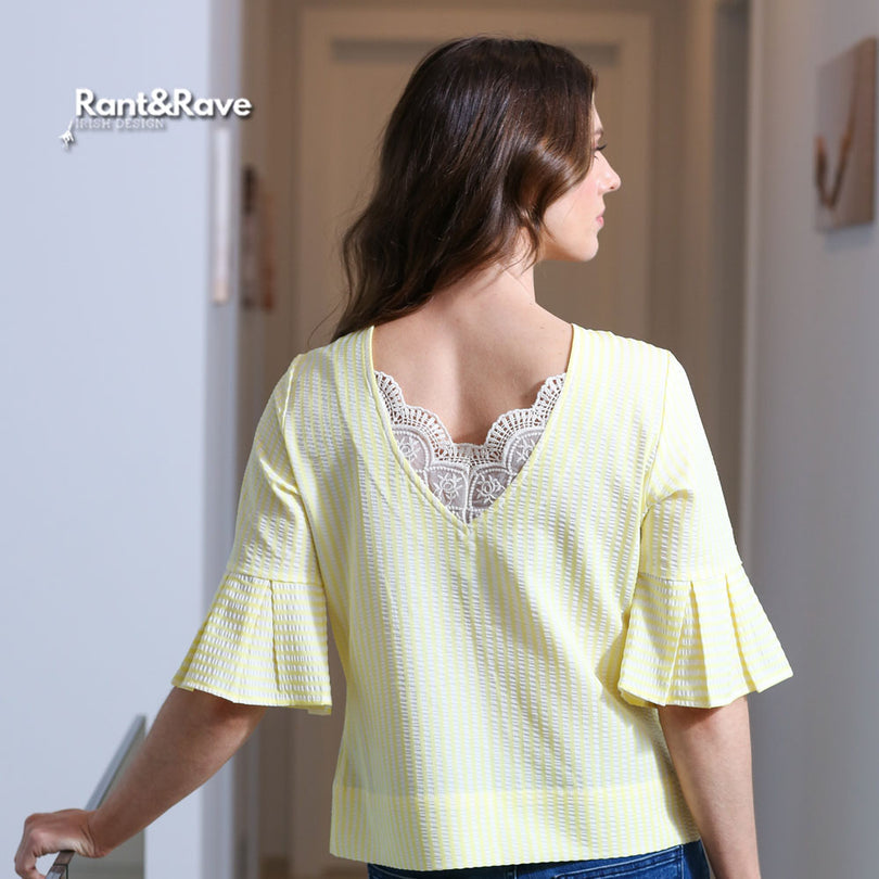 Ladies Romy Yellow Top-Model Back View