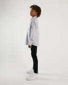 DIESEL KIDS Ryan Boys Grey Pattern Shirt Grey model front view