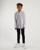 DIESEL KIDS Ryan Boys Grey Pattern Shirt Grey front view