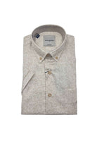 DARIO BELTRAN Galindo Short Sleeve Beige / White Shirt Beige/White front view