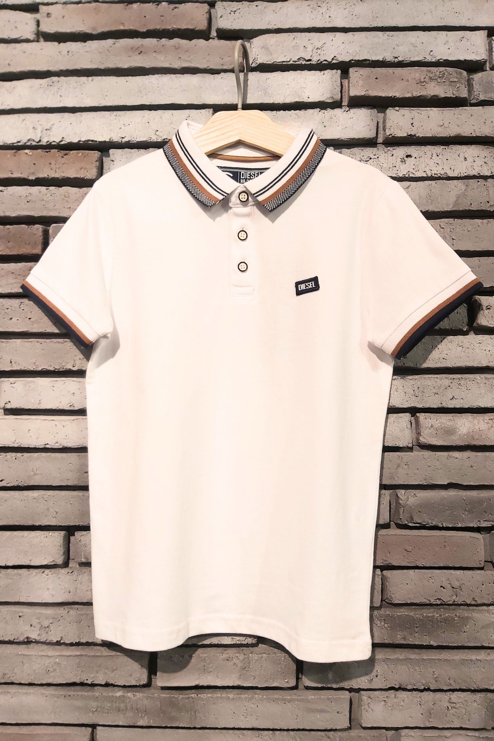 Boy's Hart Polo Shirt - White - Front View