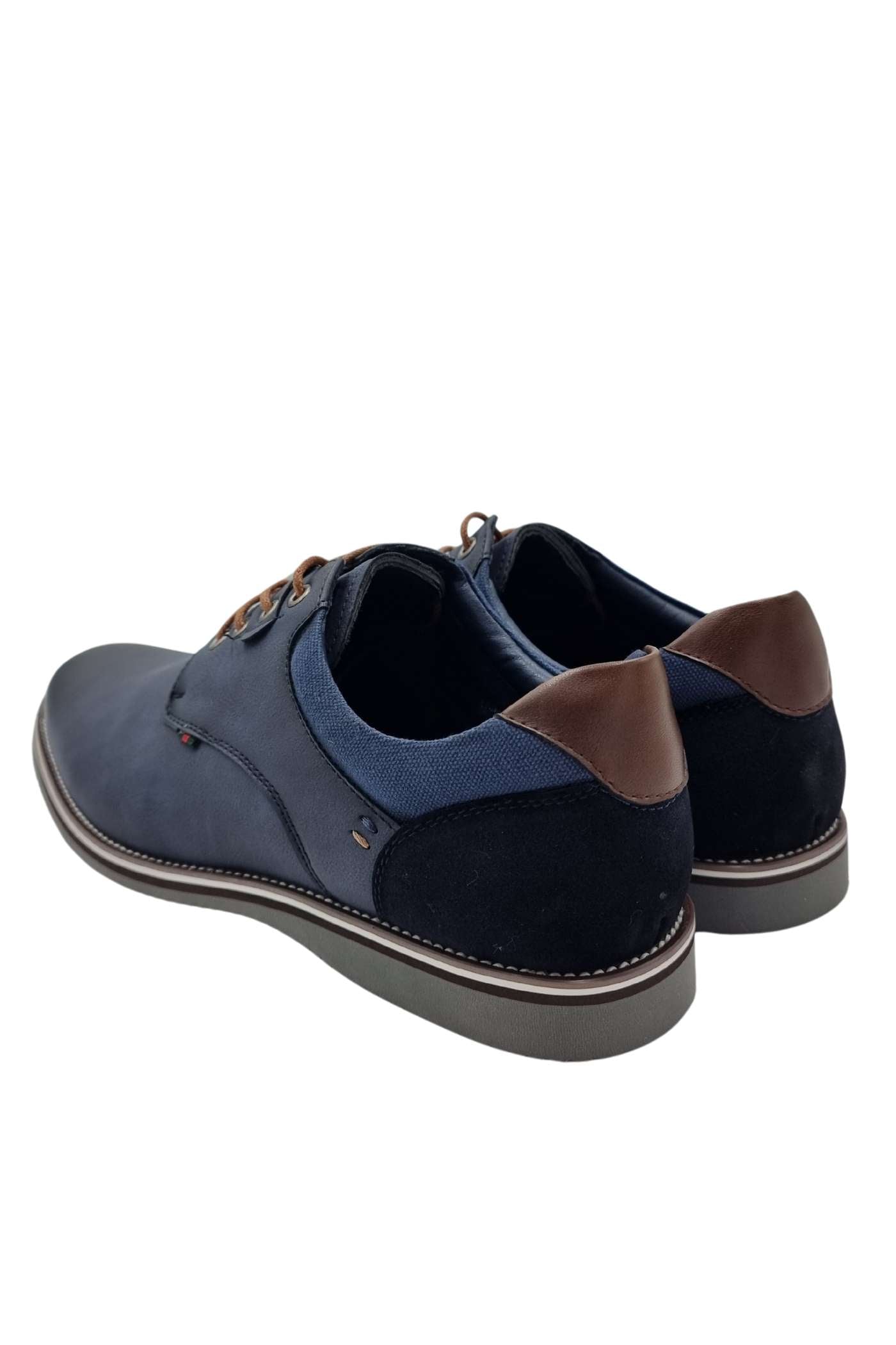 Men's Dolphman Lace Up Navy Shoe-Back View