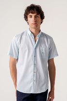 DARIO BELTRAN Galindo Sky Blue / White Shirt Sky Blue/White model front view