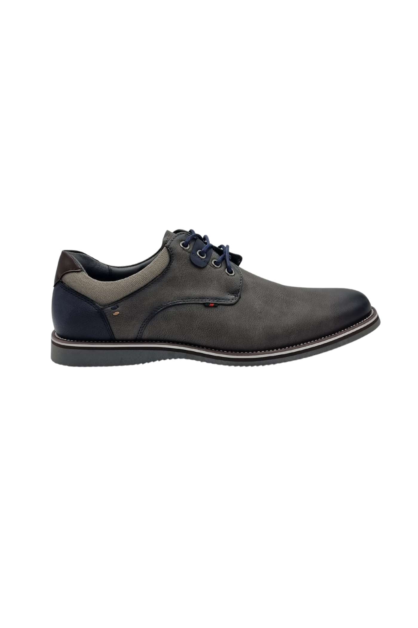 Men's Dolphman Lace Up Grey Shoe-Solo Side View