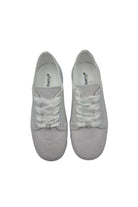Top view of Valerie girls white glitter trainer